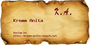 Kremm Anita névjegykártya